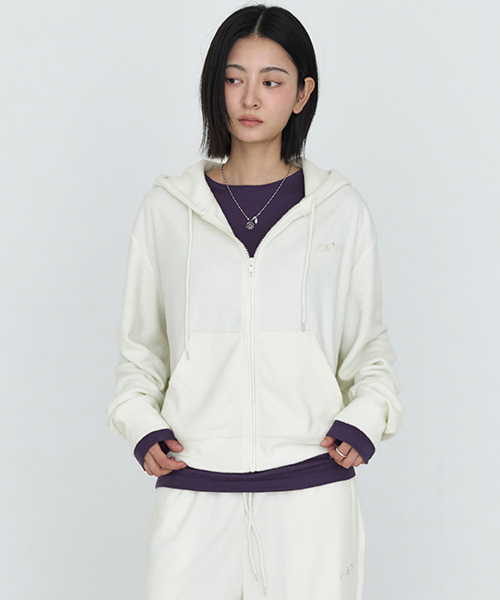 MONGDOL(モンドル)の「ソフトエッセンシャルフーディージップアップ アイボリー MDTS104IVORY(パーカー・レディース・その他・F)」の10枚目の写真