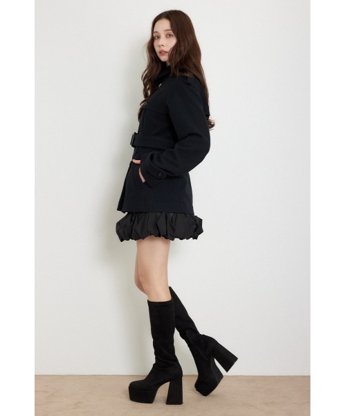 rienda(リエンダ)の「トレンチディテールショートコート 秋服 冬服(トレンチコート・レディース・ブラック/グレー/ブラウン・SMALL/MEDIUM)」の22枚目の写真