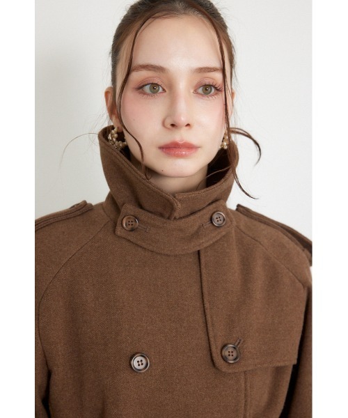 rienda(リエンダ)の「トレンチディテールショートコート 秋服 冬服(トレンチコート・レディース・ブラック/グレー/ブラウン・SMALL/MEDIUM)」の15枚目の写真