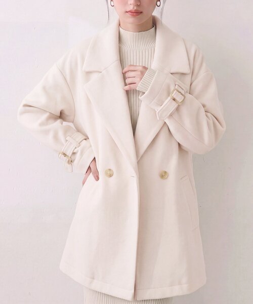 natural couture(ナチュラルクチュール)の「ベルト付きミドル丈コート(その他アウター・レディース・サックスブルー/モカ/ブラウン/ミント/オフホワイト/ネイビー/チャコールグレー/グレイッシュベージュ/ブルー/ブラック・FREE)」の2枚目の写真