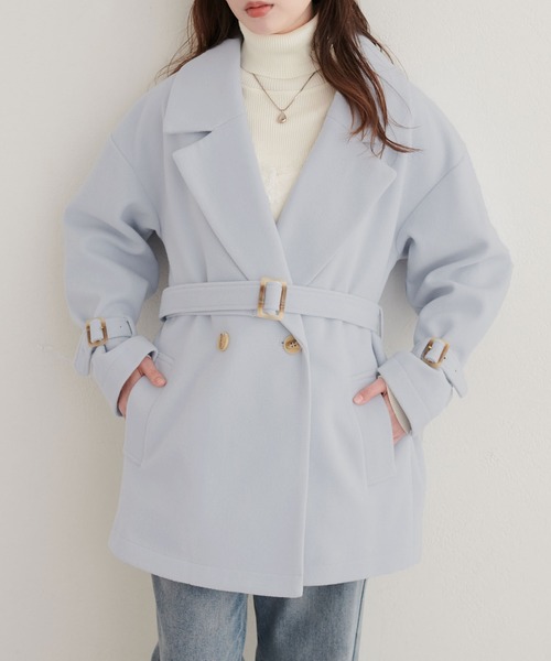 natural couture(ナチュラルクチュール)の「ベルト付きミドル丈コート(その他アウター・レディース・サックスブルー/モカ/ブラウン/ミント/オフホワイト/ネイビー/チャコールグレー/グレイッシュベージュ/ブルー/ブラック・FREE)」の15枚目の写真