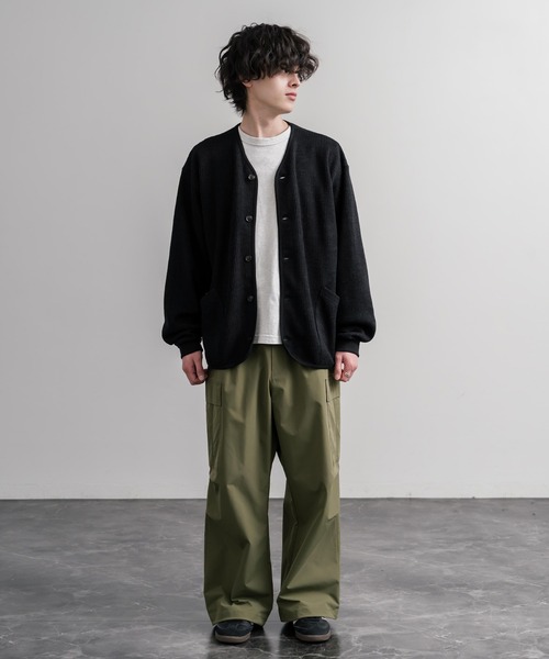 Audience(オーディエンス)の「Upscape Audience アップスケープオーディエンス 日本製ウールビックワッフルニットソーノーカラーアーミーカーディガン AUD7290(カーディガン/ボレロ・メンズ・ブラック/サックスブルー/チャコール/杢グレー/マスタード・M/L)」の11枚目の写真