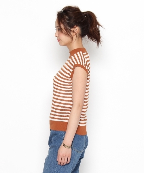 AG by aquagirl（エージーバイアクアガール）の「スマートアイスリネンノースリーブニット（ニット/セーター・レディース・ブラック/ブラウン系1/レッド/ブラウン/ホワイト/ブラック系1/グリーン・38）」の9枚目の写真