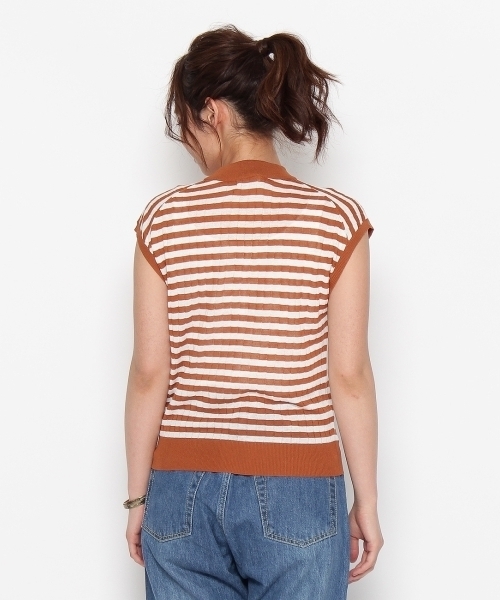 AG by aquagirl（エージーバイアクアガール）の「スマートアイスリネンノースリーブニット（ニット/セーター・レディース・ブラック/ブラウン系1/レッド/ブラウン/ホワイト/ブラック系1/グリーン・38）」の10枚目の写真