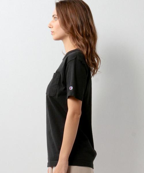 Champion（チャンピオン）の「【WEB限定】◎Champion 1ポケットTシャツ / チャンピオン（Tシャツ/カットソー・レディース・ホワイト/ブラック・SMALL/MEDIUM）」の6枚目の写真