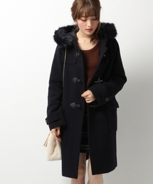 Heather | ファーフードロングダッフルコート　723956(ダッフルコート)