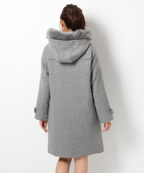 Heather（ヘザー）の「ファーフードロングダッフルコート　723956（ダッフルコート・レディース・ネイビー/オフホワイト/グレー・FREE）」の14枚目の写真