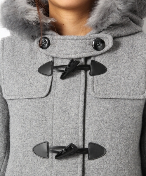 Heather（ヘザー）の「ファーフードロングダッフルコート　723956（ダッフルコート・レディース・ネイビー/オフホワイト/グレー・FREE）」の15枚目の写真