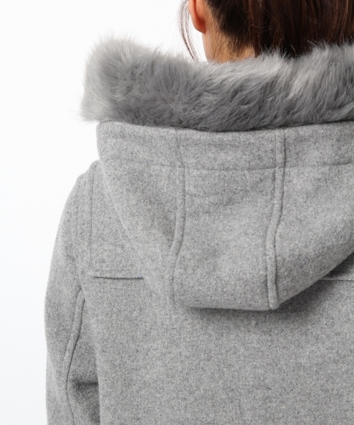 Heather（ヘザー）の「ファーフードロングダッフルコート　723956（ダッフルコート・レディース・ネイビー/オフホワイト/グレー・FREE）」の10枚目の写真