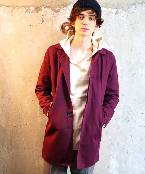 Revo.(レボ)の「Revo. SELECT ITEM / コットン ステンカラーコート(ステンカラーコート・メンズ・ワイン/ネイビー/カーキ・X-LARGE/LARGE/MEDIUM)」の3枚目の写真