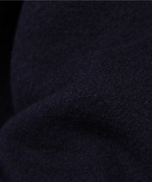ABAHOUSE（アバハウス）の「メルトンノーカラーコート（チェスターコート・メンズ・ネイビー/ブラウン・46/48）」の4枚目の写真