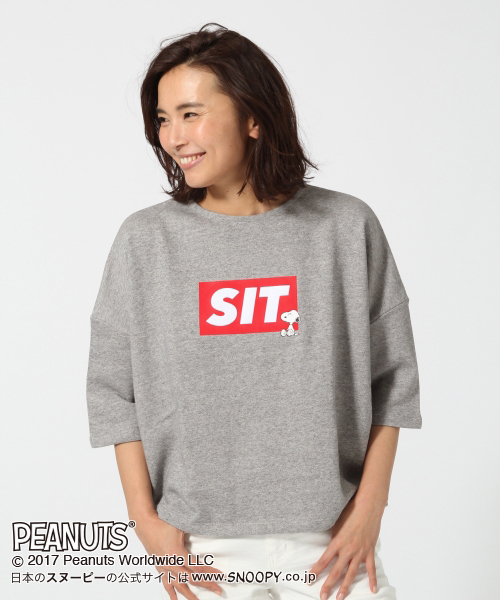 GLOBAL WORK（グローバルワーク）の「PEANUTSスウェットWomen/740883（Tシャツ/カットソー・レディース・ネイビー/グレー・LARGE/MEDIUM）」の2枚目の写真