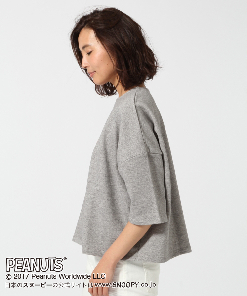 GLOBAL WORK（グローバルワーク）の「PEANUTSスウェットWomen/740883（Tシャツ/カットソー・レディース・ネイビー/グレー・LARGE/MEDIUM）」の3枚目の写真