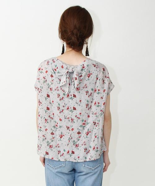 coen（コーエン）の「ヴィンテージサテンフラワープリントバックリボンブラウス（シャツ/ブラウス・レディース・グレー/ネイビー・FREE）」の14枚目の写真