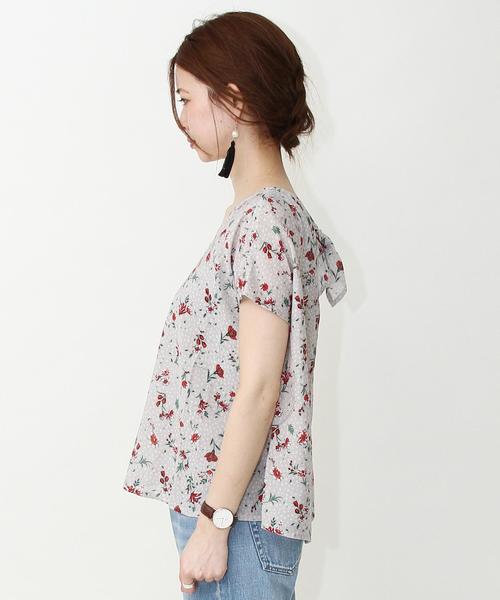 coen（コーエン）の「ヴィンテージサテンフラワープリントバックリボンブラウス（シャツ/ブラウス・レディース・グレー/ネイビー・FREE）」の15枚目の写真