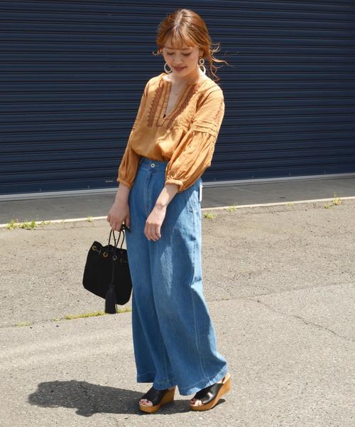 SHIPS（シップス）の「エンブロイダリースキッパーブラウス◇（シャツ/ブラウス・レディース・ロイヤルブルー/イエロー系その他/オフホワイト・ONE SIZE）」の7枚目の写真