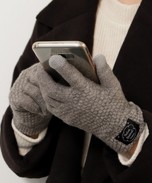 スマホ対応無地手袋5本指/ab