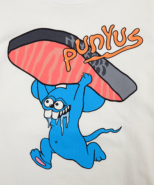 PUNYUS(プニュズ)の「いただきマウスTシャツ(Tシャツ/カットソー・レディース・杢グレー/ホワイト/ブラック/パープル・2/1/3/4)」の5枚目の写真