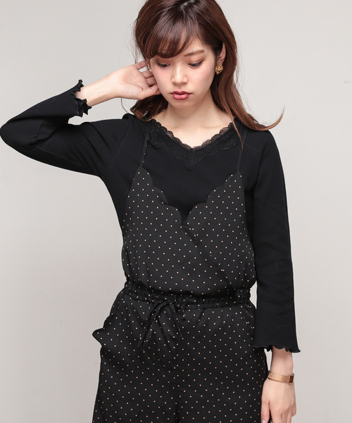 natural couture(ナチュラルクチュール)の「衿レースワッフルプルオーバー(Tシャツ/カットソー・レディース・オフホワイト/キャメル/レッド/ブラック・FREE)」の11枚目の写真