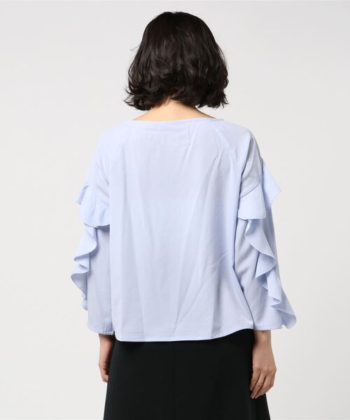 ROPE' PICNIC（ロペピクニック）の「ラッフルフリルブラウス（シャツ/ブラウス・レディース・ホワイト/サックスブルー/ピンク系その他2・36/38）」の4枚目の写真