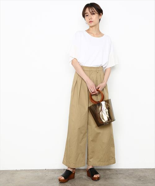 ADAM ET ROPE'(アダムエロペ)の「2タックワイドチノパンツ(その他パンツ・レディース・ベージュ/ホワイト・36/38)」の8枚目の写真