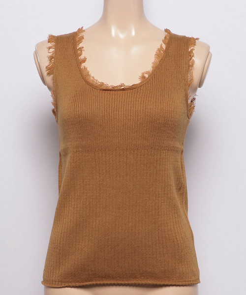 PAGEBOY（ページボーイ）の「フリンジニットタンクトップ（タンクトップ・レディース・グリーン/キャメル/ホワイト・FREE）」の6枚目の写真
