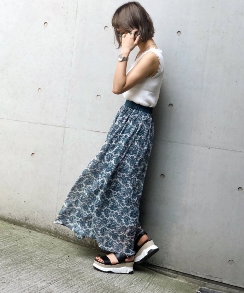 PAGEBOY（ページボーイ）の「フリンジニットタンクトップ（タンクトップ・レディース・グリーン/キャメル/ホワイト・FREE）」の8枚目の写真