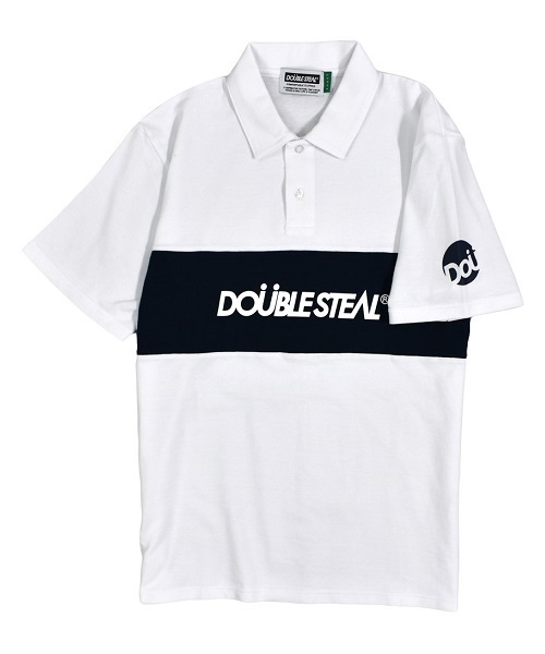DOUBLE STEAL（ダブルスティール）の「Conversion POLO　ポロ（ポロシャツ・メンズ・ホワイト×ブラック/ブラック×ホワイト/ホワイト×ネイビー/ブラック×ブルー・MEDIUM/LARGE/X-LARGE）」の3枚目の写真