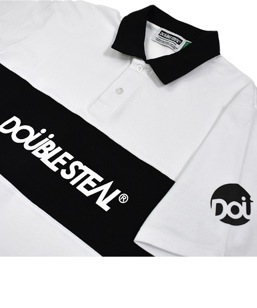 DOUBLE STEAL（ダブルスティール）の「Conversion POLO　ポロ（ポロシャツ・メンズ・ホワイト×ブラック/ブラック×ホワイト/ホワイト×ネイビー/ブラック×ブルー・MEDIUM/LARGE/X-LARGE）」の8枚目の写真