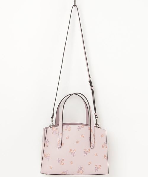 美品COACH コーチ ハンドバッグ チャーリー キャリーオール 花柄 ピンク系 新品 コーチ COACH ショルダーバッグ ミニ キャリーオール