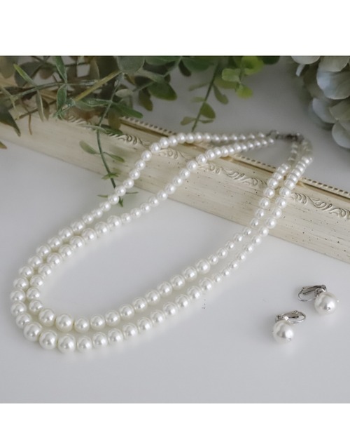 【EVERYBIRTHDAY】Heart Cupid Pearl ネックレース Cupid Heart ワンピース 「Cupid Heart」結婚式ドレス！プチ
