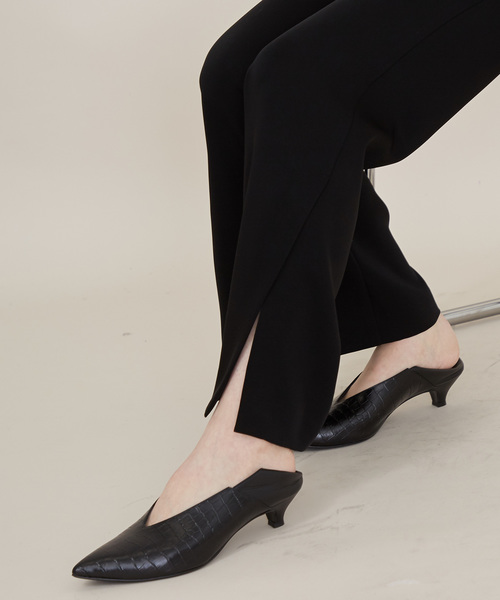 STUDIOUS(ステュディオス)の「【STUDIOUS】ツイルフレアパンツ(その他パンツ・レディース・ブラック・0/1)」の6枚目の写真