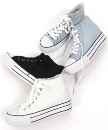 ハイカットプラットフォームスニーカー＊レディース/厚底/シューズ[I1609]神戸レタス