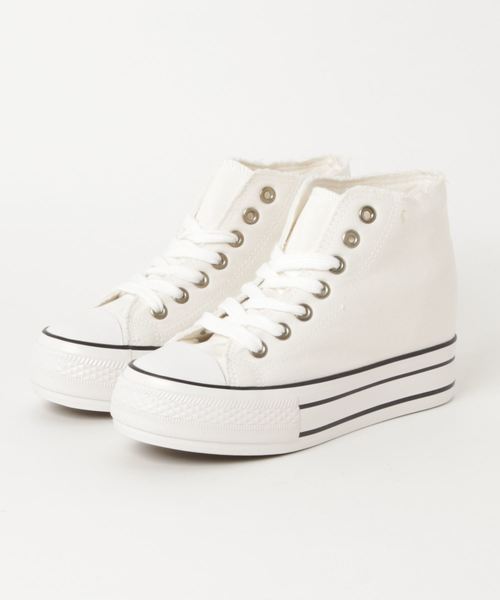 KOBE LETTUCE（コウベレタス）の「ハイカットプラットフォームスニーカー＊レディース/厚底/シューズ[I1609]神戸レタス（スニーカー・レディース・ホワイト/ブラック/ブルー系その他・LL/M/L/S）」の6枚目の写真