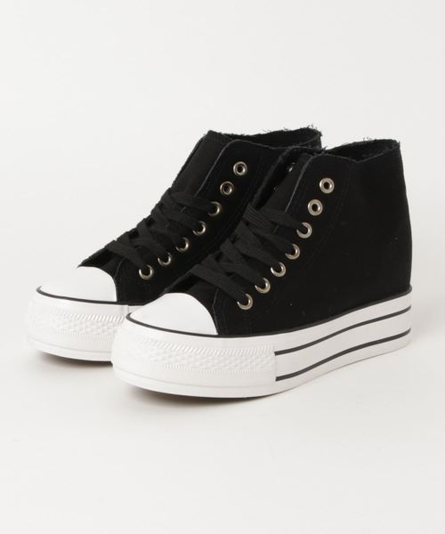 KOBE LETTUCE（コウベレタス）の「ハイカットプラットフォームスニーカー＊レディース/厚底/シューズ[I1609]神戸レタス（スニーカー・レディース・ホワイト/ブラック/ブルー系その他・LL/M/L/S）」の3枚目の写真