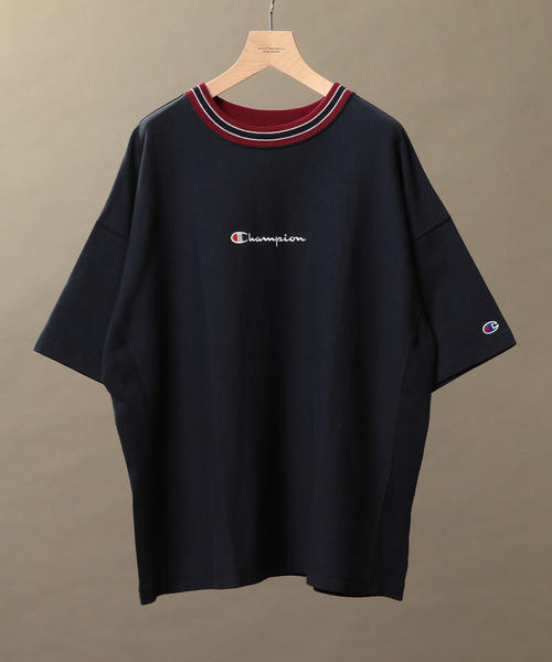 Champion（チャンピオン）の「【別注】 ＜CHAMPION(チャンピオン）＞ REVERSE WEAVE LINE TEE/Tシャツ<br> ◆（Tシャツ/カットソー・メンズ・ホワイト/ブラック/ライトグレー/ネイビー・SMALL/MEDIUM/LARGE/X-LARGE）」の4枚目の写真