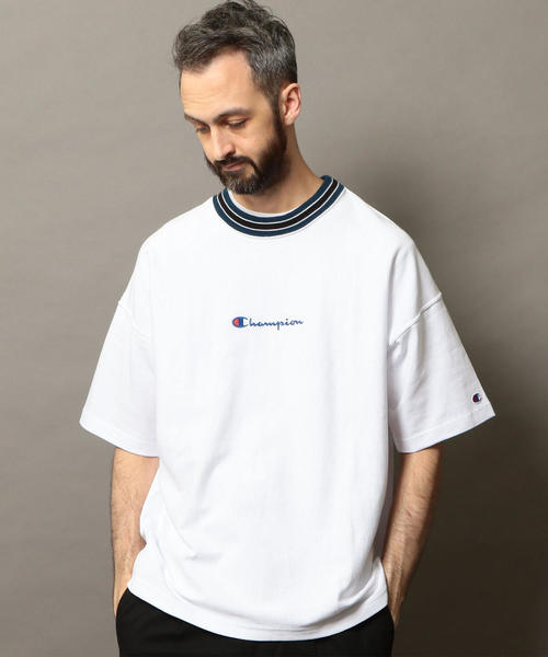 Champion（チャンピオン）の「【別注】 ＜CHAMPION(チャンピオン）＞ REVERSE WEAVE LINE TEE/Tシャツ（Tシャツ/カットソー・メンズ・ネイビー/ブラック/ホワイト/ライトグレー・MEDIUM/X-LARGE/SMALL/LARGE）」の5枚目の写真