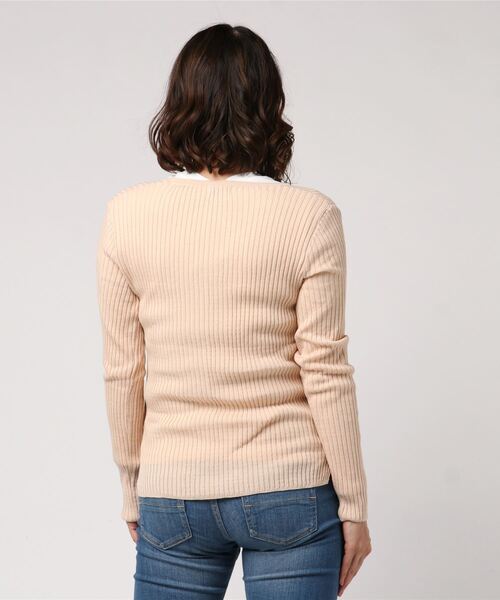 flower（フラワー）の「レディリブカーディガン（カーディガン/ボレロ・レディース・アイボリー/ブラウン・FREE）」の4枚目の写真