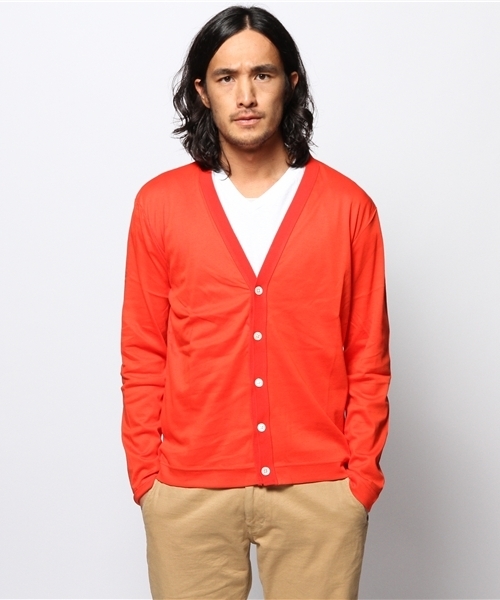 EDIFICE（エディフィス）の「◇ソフトフライス Vカーディガン（カーディガン/ボレロ・メンズ・チャコールグレー/ネイビー/ブルー系その他/オレンジ・44/46/48）」の8枚目の写真