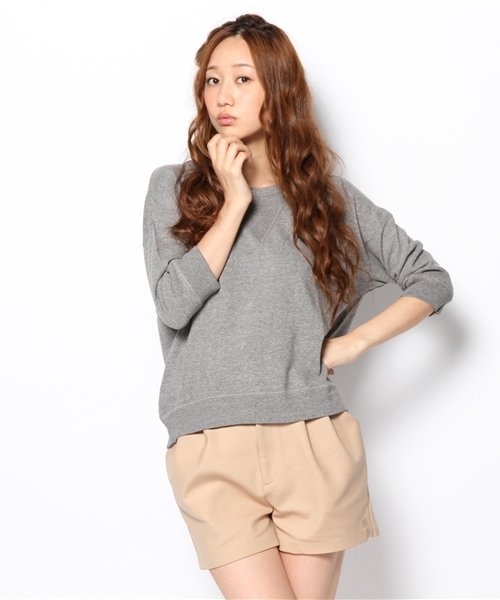 Another Edition（アナザーエディション）の「AE［A］ウラケ  L/SL PO（Tシャツ/カットソー・レディース・オフホワイト/ライトグレー/コバルトブルー・フリー）」の3枚目の写真