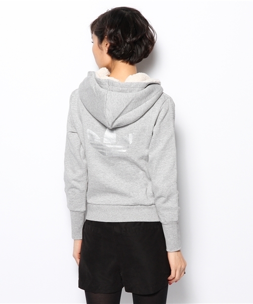 adidas Originals（アディダスオリジナルス）の「アディダス オリジナルス フリース フーディ メタリック ライダース型 adidas Originals HOLI TT FLE TER（パーカー・レディース・グレー・SMALL/MEDIUM）」の4枚目の写真