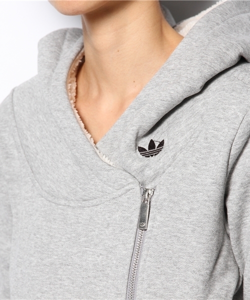 adidas Originals（アディダスオリジナルス）の「アディダス オリジナルス フリース フーディ メタリック ライダース型 adidas Originals HOLI TT FLE TER（パーカー・レディース・グレー・SMALL/MEDIUM）」の6枚目の写真