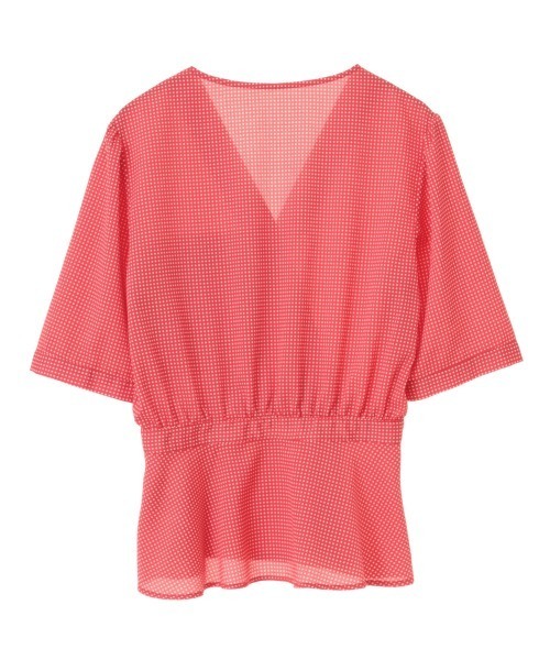 クラネ　カシュクールブラウス CLANE（クラネ）の「DOT CACHE-CUEUR PEPLUM B/L（シャツ