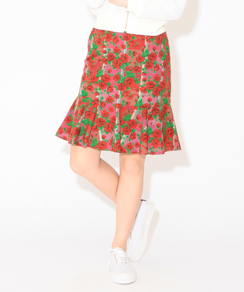 Ray BEAMS（レイビームス）の「Ray BEAMS / リバティ フラワーチェック プリントスカート（スカート・レディース・レッド/ブルー・0/1）」の2枚目の写真