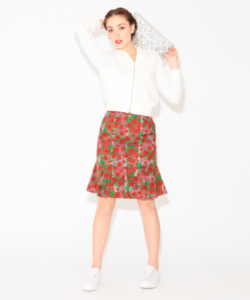 Ray BEAMS（レイビームス）の「Ray BEAMS / リバティ フラワーチェック プリントスカート（スカート・レディース・レッド/ブルー・0/1）」の3枚目の写真