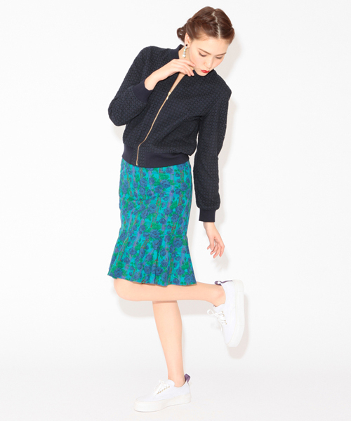 Ray BEAMS（レイビームス）の「Ray BEAMS / リバティ フラワーチェック プリントスカート（スカート・レディース・レッド/ブルー・0/1）」の4枚目の写真