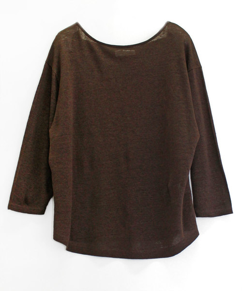 RNA-N（アールエヌエーエヌ）の「M1154 リネン天竺七分袖TEE（Tシャツ/カットソー・レディース・パープル/ブラウン/オフホワイト・MEDIUM）」の4枚目の写真