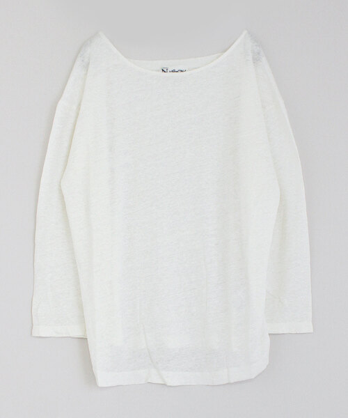 RNA-N（アールエヌエーエヌ）の「M1154 リネン天竺七分袖TEE（Tシャツ/カットソー・レディース・パープル/ブラウン/オフホワイト・MEDIUM）」の17枚目の写真