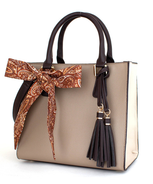 Ungrid(アングリッド)の「【Ungrid/アングリッド】 スカーフ付カラーコンビアオリスクエアバッグ(トートバッグ・レディース・ブラック/ブルー/ベージュ系その他/キャメル・FREE)」の22枚目の写真