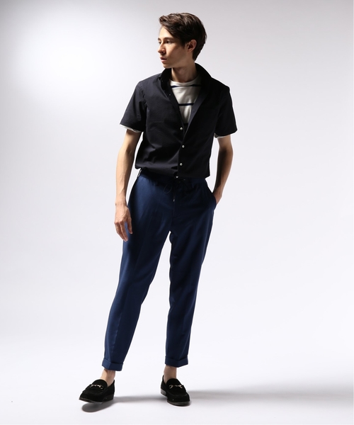 EDIFICE（エディフィス）の「ハンソデ クールマックス サッカーボタンダウンシャツ（シャツ/ブラウス・メンズ・ネイビー/ホワイト・44/46/48）」の21枚目の写真